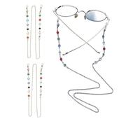 GQunit Glasses Chain, 2 PCS Eyeglasses Chain, Adjustable Non-Slip Eyewear Retainerwith Anti-Skid Ear Hooks for Women