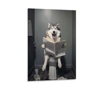 GQVCJSW Alaskan Malamute, FunnyBathroomDecor Canvas Poster Wall Art Decor Print Picture Paintings for Living Room Bedroom Decoration 16x24inch(40x60cm)