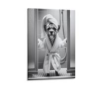 GQVCJSW Border Terrier Bathroom Art Poster Canvas Poster Bedroom Decor Landscape Office Room Decor Gift 08x12inch(20x30cm)