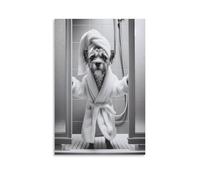 GQVCJSW Border Terrier Bathroom Art Poster Canvas Poster Wall Art Decor Print Picture Paintings for Living Room Bedroom Decoration 12x18inch(30x45cm)