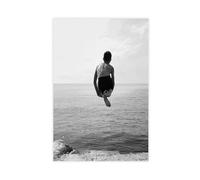 GQVCJSW Boy Jumping Into The Water, Beach Swimming Canvas Poster Bedroom Decor Landscape Office Room Decor Gift 16x24inch(40x60cm)