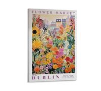 GQVCJSW Dublin Flower Market Poster,Ireland Travel Art,（1） Canvas Poster Wall Art Decor Print Picture Paintings for Living Room Bedroom Decoration 16x24inch(40x60cm)