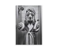 GQVCJSW English Cocker Spaniel Bathroom Art Poster Canvas Poster Wall Art Decor Print Picture Paintings for Living Room Bedroom Decoration 12x18inch(30x45cm)