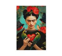 GQVCJSW Frida Kahlo Heart- Mexico Art-Gift For Her Canvas Poster Bedroom Decor Landscape Office Room Decor Gift 12x18inch(30x45cm)
