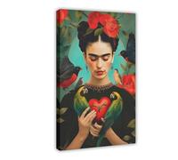 GQVCJSW Frida Kahlo Heart- Mexico Art-Gift For Her Canvas Poster Bedroom Decor Landscape Office Room Decor Gift 16x24inch(40x60cm)