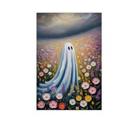 GQVCJSW Ghost in The Wildflower Poster, Spooky Art (4) Canvas Poster Bedroom Decor Landscape Office Room Decor Gift 08x12inch(20x30cm)
