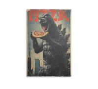 GQVCJSW Godzilla Vintage Art Poster, Canvas Poster Bedroom Decor Landscape Office Room Decor Gift 12x18inch(30x45cm)