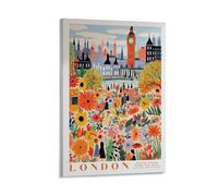 GQVCJSW London Flower Market Art Poster,（1） Canvas Poster Bedroom Decor Landscape Office Room Decor Gift 16x24inch(40x60cm)