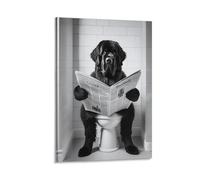 GQVCJSW Newfoundland Dog, Funny Bathroom Decor Canvas Poster Bedroom Decor Landscape Office Room Decor Gift 08x12inch(20x30cm)