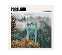GQVCJSW Portland Oregon Poster Portland Art Canvas Poster Bedroom Decor Landscape Office Room Decor Gift 12x12inch(30x30cm)
