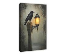 GQVCJSW Raven Art, Dark Academia Poster Canvas Poster Wall Art Decor Print Picture Paintings for Living Room Bedroom Decoration 20x30inch(50x75cm)