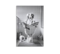 GQVCJSW Saluki Dog, Funny Bathroom Decor Canvas Poster Bedroom Decor Landscape Office Room Decor Gift 12x18inch(30x45cm)