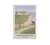 GQVCJSW South Downs Way Poster, National Trail Canvas Poster Bedroom Decor Landscape Office Room Decor Gift 12x18inch(30x45cm)
