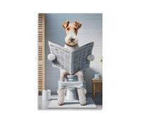 GQVCJSW Wire Fox Terrier, Funny Bathroom Decor Canvas Poster Bedroom Decor Landscape Office Room Decor Gift 16x24inch(40x60cm)