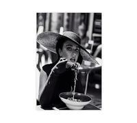 GQVCJSW Women Eating Pasta in Italy Canvas Poster Wall Art Decor Print Picture Paintings for Living Room Bedroom Decoration 16x24inch(40x60cm)