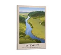 GQVCJSW Wye Valley AONB Travel Poster Canvas Poster Bedroom Decor Landscape Office Room Decor Gift 12x18inch(30x45cm)
