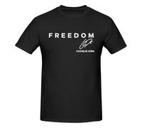 GQWJKSZ A True Patriot, Charlie Kirk. R.I.P. Charlie. 1993 T-Shirt Men's Short Sleeve Crew Neck Cotton Shirt Black