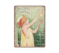 GQWJKSZ Absinthe Robette - 1896 - Art Nouveau La Belle Epoque Home Wall Decor Vintage Poster Metal Tin Signs Iron Painting Bar Club Funny Kitchen Retro Parlor Garage Gifts for mom Dad, 30X40cm