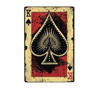 GQWJKSZ American Poker Printed Metal Poster,Retro Poker Ace, For Home Indoor Outdoor Man Cave Game Room Bar Music Pub For Poker Lover 12x16inch