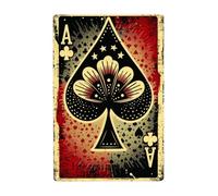 GQWJKSZ American Poker Printed Metal Poster, Retro Poker Ace, For Home Indoor Outdoor Man Cave Game Room Bar Music Pub For Poker Lover 5.5x8inch