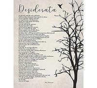 GQWJKSZ Baby Room Decor Gray Desiderata Poem Metal Tin Sign Art Poem Wall Art Cute Wall Decorations For Bedroom 12x16 Inch