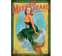 GQWJKSZ Bar Metal Tin Signs Vintage Mermaid Brand Spiced Rum Poster Bar Club Restaurant Cafe Wall Decoration Vintage Nostalgia Retro ArtToilet Room Sign 12x16 Inch