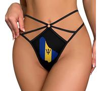 GQWJKSZ Barbados Flag Map Women's T-Back Sexy G-String Strap Thong Printed Underwear