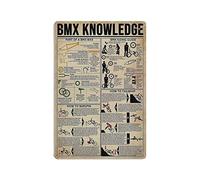 GQWJKSZ Bmx Knowledge Poster Metal Tin Sign Art Wall Plaque Decor Vintage Retro Sign Iron Painting Aluminum Sign for Home Decor Bar Shop Men Cave Outdoor Garage Indoor 12"x8"