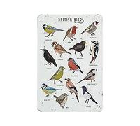 GQWJKSZ British Game Birds Hanging Poster Retro Wall Art Prints Home Bar Wall Decor Metal Sign Poster 12x8in (30x20cm)