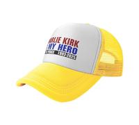 GQWJKSZ Charlie Kirk is My Hero Trucker Hat Vintage Dad Hats Adjustable Men Women Baseball Cap Yellow