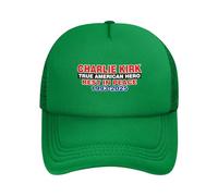GQWJKSZ Charlie Kirk True American Hero Rest in Peace Trucker Hat Vintage Dad Hats Adjustable Men Women Baseball Cap Green