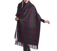 GQWJKSZ Clan Logan Tartan Women'S Long & Wide Clan Macpherson Dress Tartan Cashmere Feel Shawl Wrap Winter Warm Scarf 77x27inch