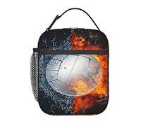 GQWJKSZ Cool Volleyball Between Fire and Water Lunch Bag, Durable Insulated Lunch Box Reusable Adults Tote Bag Reusable Cooler Bag