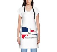 GQWJKSZ Dominican Republic Map Flag Aprons For Women Men Waterproof Bib Apron Chef Aprons For Kitchen Cooking Baking Bbq Gardening
