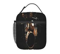 GQWJKSZ Drum Kit Lunch Bag, Durable Insulated Lunch Box Reusable Adults Tote Bag Reusable Cooler Bag