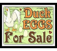 GQWJKSZ Duck Eggs For Sale Here Farm Shop Farmer Poultry Rooster Farm Hanging Country Farmhouse Wall Decoration Retro 8x12 Inch