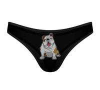GQWJKSZ English Bulldog Cute Women's Thong Underwear Seamless Panties No Show T-Back Breathable G-String