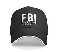 GQWJKSZ FBI Firm Believer in Jesus Hat for Men Baseball Caps with Design Caps Black