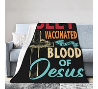 GQWJKSZ Fully Vaccinated by The Blood of Jesus Flannel Blanket Ultra Soft Micro Fleece Throw Blankets Warm Air Conditioning Lightweight Bedding for Sofa Couch Chair All Season