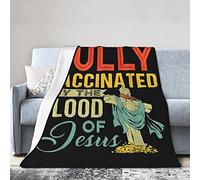 GQWJKSZ Fully Vaccinated by The Blood of Jesus Flannel Blanket Ultra Soft Micro Fleece Throw Blankets Warm Air Conditioning Lightweight Bedding for Sofa Couch Chair All Season