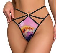 GQWJKSZ Funny Hedgehog Women's T-Back Sexy G-String Strap Thong Printed Underwear