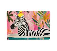 GQWJKSZ Funny Zebra Bathroom Zebra'S Happy Bathroom Hour, Modern Screen Printed Metal Poster 12x8inch