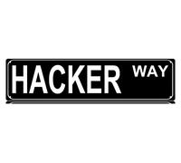 GQWJKSZ Hacker Way Slim Tin Sign Street Funny Computer Programmer Metal Sign Wall Decor for Bedroom Farm Home Bar Garage Man Cave Wall Art Gift 4" by 16"