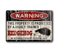 GQWJKSZ Hedgehog Sign Funny Metal Sign Hedge Hog Gift Warning Sign Vintage Tin Metal Sign Bar Club Cafe Garage Wall Decor -Tin Sign 8x12 Inch