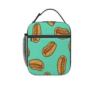 GQWJKSZ Hot Dog Sausage Fast Food Insulated Lunch Box,Lunch Bag Reusable Lunch Pail Cooler Bento Tote Bag