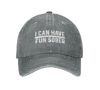 GQWJKSZ I Can Have Fun Sober Hat Men Dad Hatswith Design Hat Gray