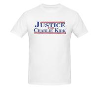 GQWJKSZ Justice for Charlie Kirk Blue Red T-Shirt Men's Short Sleeve Crew Neck Cotton Shirt