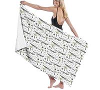GQWJKSZ Large Bath Towel Blanket,Funny Crocodiles Abstract Palm Trees And Hills Doodle Artwork Nursery Composition,Bath Sheet Beach Towel for Family Hotel Travel Swimming Sports,52" x 32"