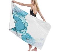GQWJKSZ Large Bath Towel Blanket,Hand Drawn Style Blossoms In Pastel Colors Inspired By Spring Nature,Bath Sheet Beach Towel for Family Hotel Travel Swimming Sports,52" x 32"