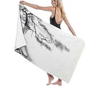 GQWJKSZ Large Bath Towel Blanket,Lone Pine On Mountain Slope Art In Traditional Chinese Painting Style Oriental Culture,Bath Sheet Beach Towel for Family Hotel Travel Swimming,52" x 32"